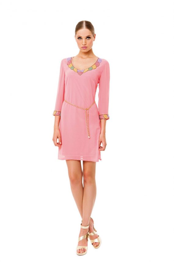 Vestido Adorno Cuentas Olimara