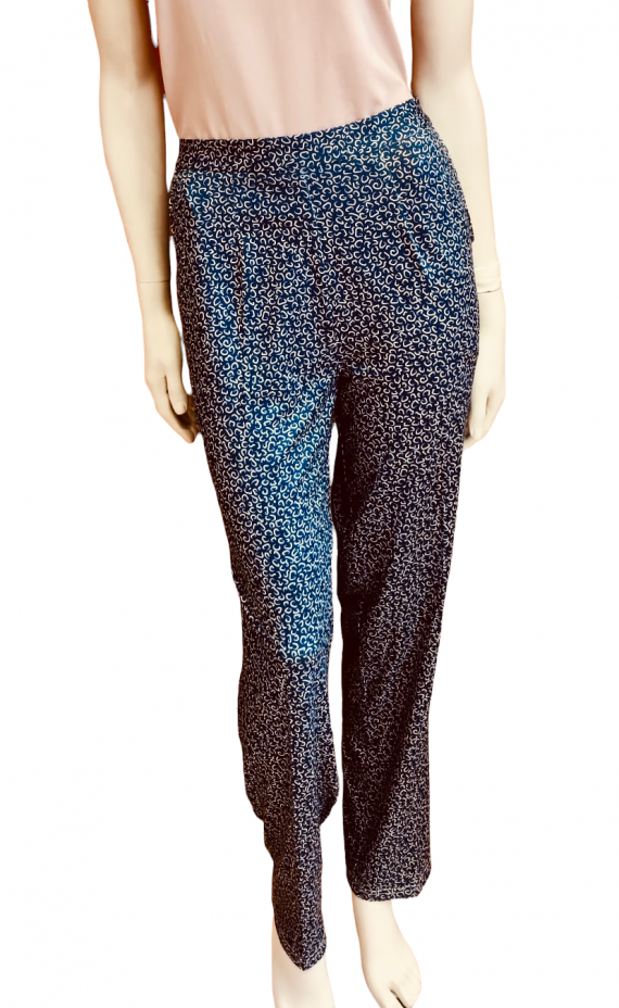 Pantalón Azul Estampado Con Goma Detrás y Bolsillos Argelio