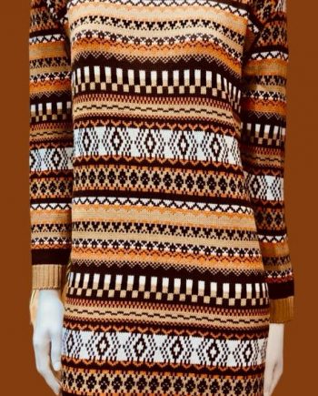 Vestido Marrón Punto Cuello Perkins (talla XXL) - Imagen 2