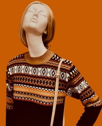 Suéter Grecas Marrón Cuello Perkins - Imagen 3