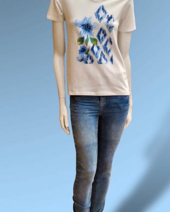 Camiseta Strass Flor Azul - Imagen 2