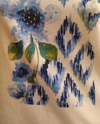 Camiseta Strass Flor Azul - Imagen 3