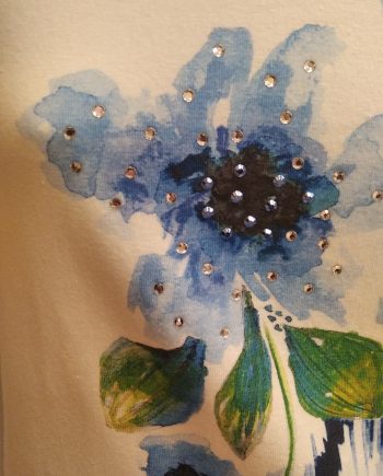 Camiseta Strass Flor Azul - Imagen 4