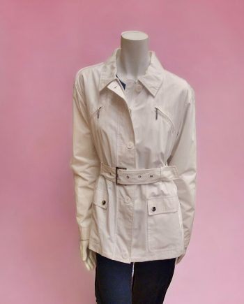 Chaqueta Sahariana Blanca Con Cuello - Imagen 3