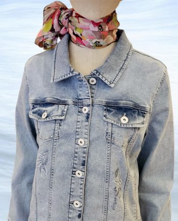 Cazadora Vaquera Flores y Strass