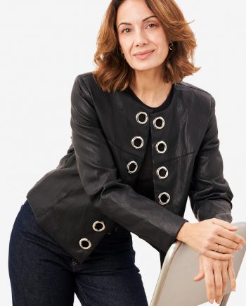 Chaquetita Cuero Negra