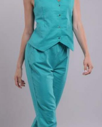 Chaleco de Tela Turquesa