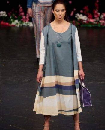 Chaqueta Larga Estampada de Tela